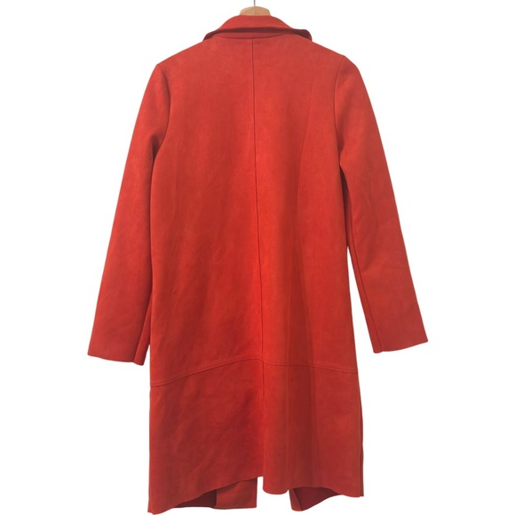 Zara Faux Suede Open Front Coat in Red Size S - Picture 9 of 11